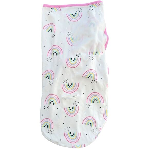 Little Star Organic Rainbow Print Colorful Velcro  Baby Swaddle. Large. - Picture 2 of 4